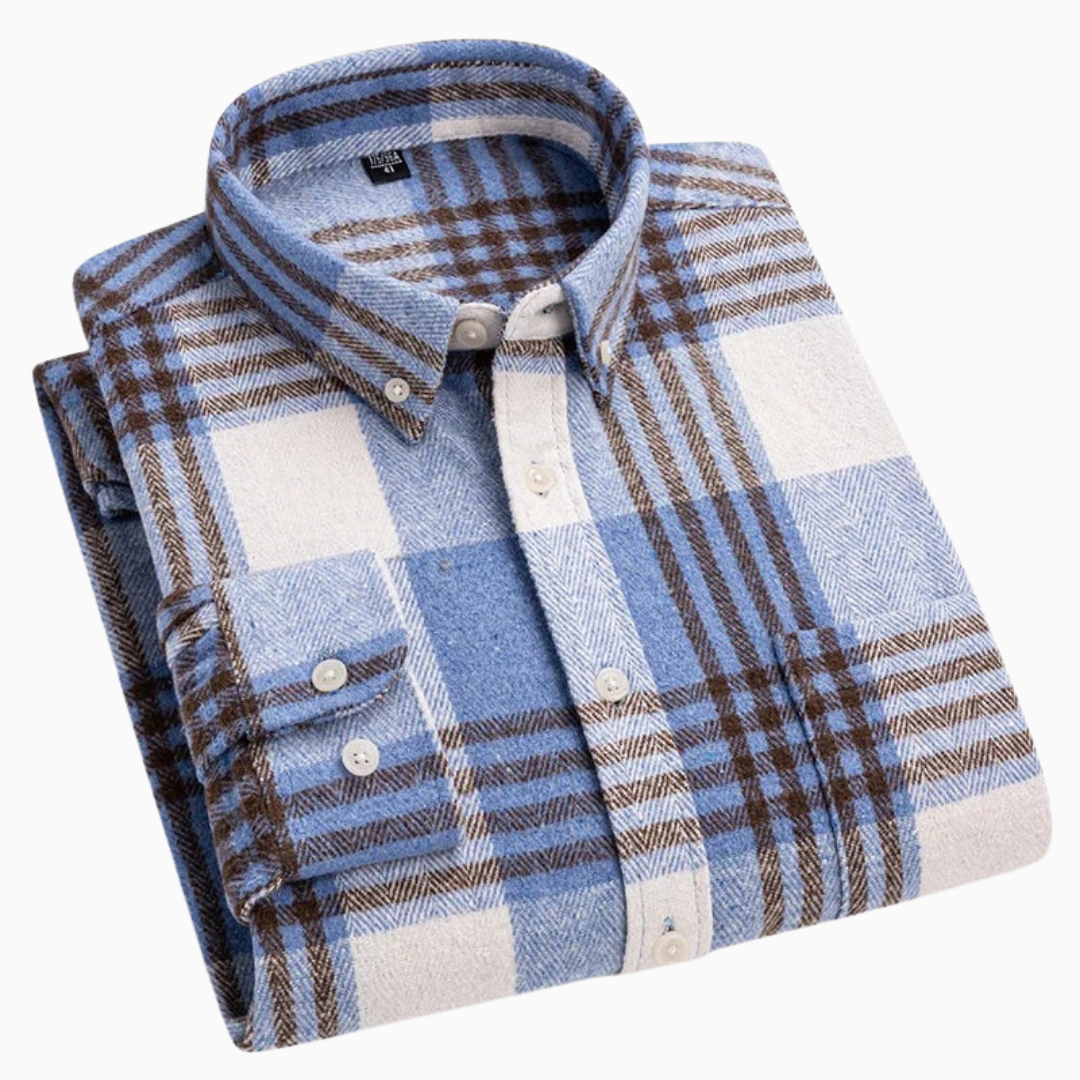 Chemise Homme à Carreaux – Style Flanelle Manches Longues