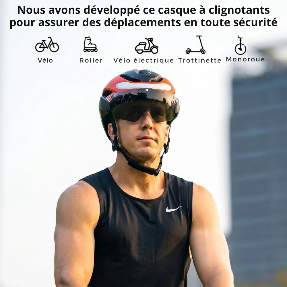 Casque vélo LED PC/EPS 57–62 cm - signalez mieux vos virages