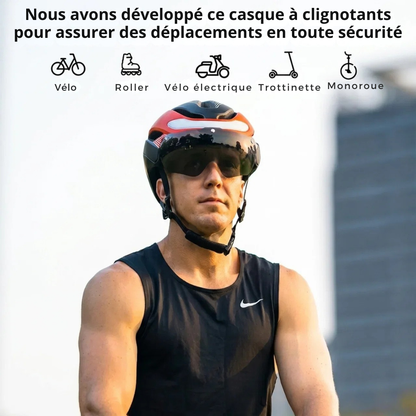 Casque vélo LED PC/EPS 57–62 cm - signalez mieux vos virages