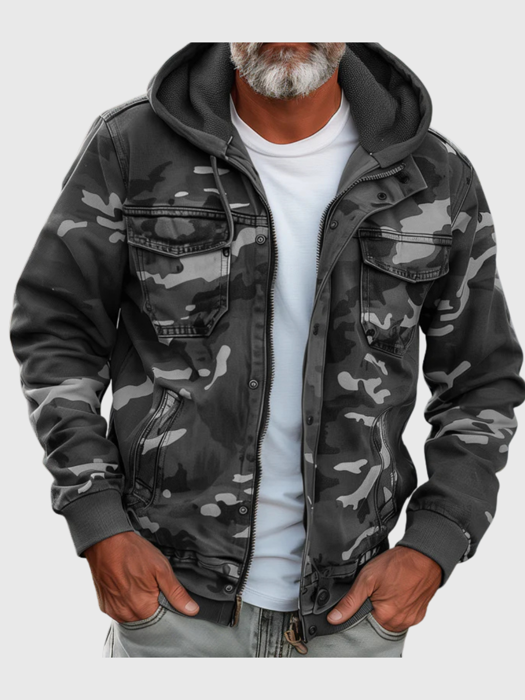 HELVIA - Veste Cargo Camouflage Élégante