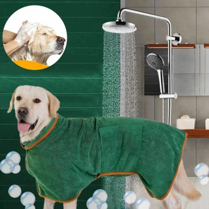 Robe de Bain pour Chien | Ajustable, Séchage Rapide et Élégant