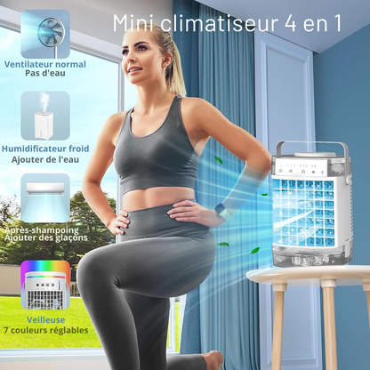 Mini Climatiseur Portable 3-en-1 – Rafraîchissement Instantané et Confort au Quotidien | Helvia