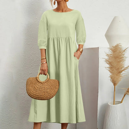 Robe Midi en A pour Femmes | Détails de Patchwork Élégants et Confortables