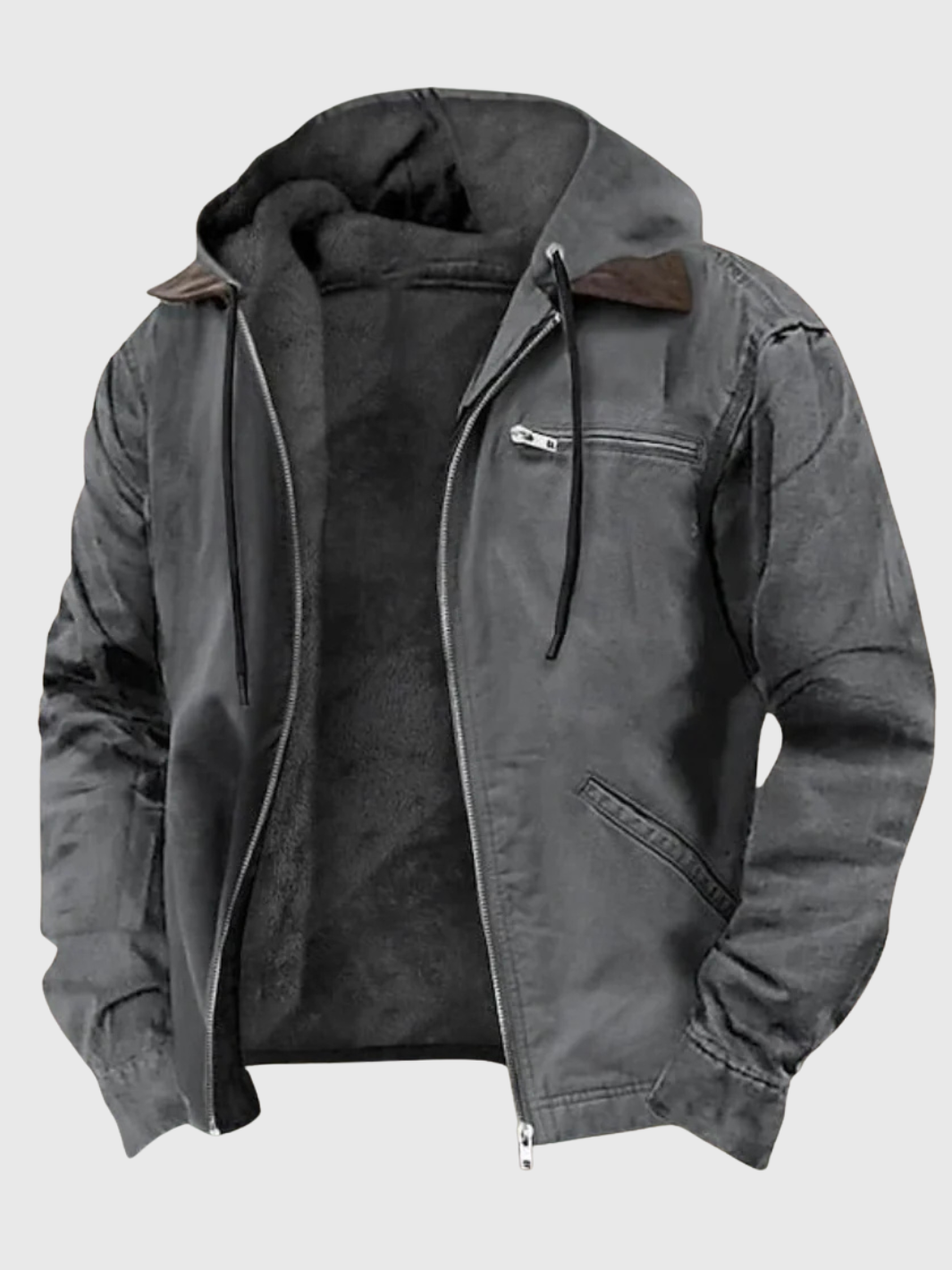 Helvia - Hoodie zippé pour homme en brun confortable et tendance