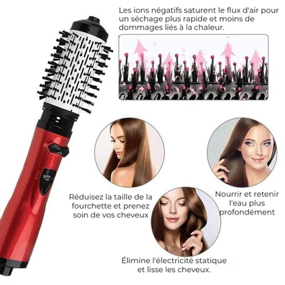 Asciugacapelli 3-in-1 Rotante – Volume, Ricci e Piega Professionale a Casa