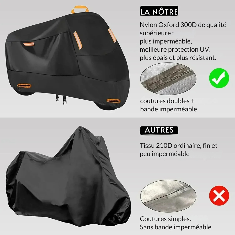 Housse de moto polyester 210D déperlante - protection extérieure