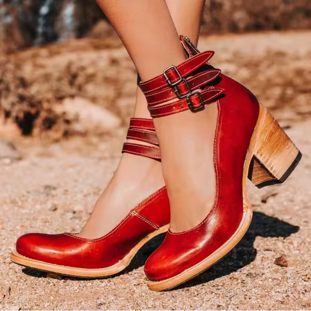 Pompes à Talons Épais Vintage | Élégance et Confort au Quotidien