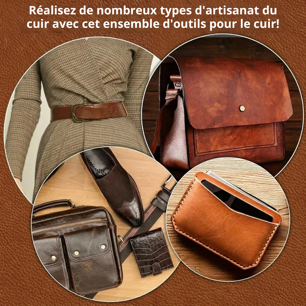 Kit d’outillage pour cuir 7-en-1 - créez et réparez à votre rythme