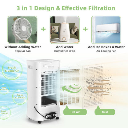 Refroidisseur d'Air Évaporatif Portable | 4-en-1 avec Minuteur et Modes Ajustables