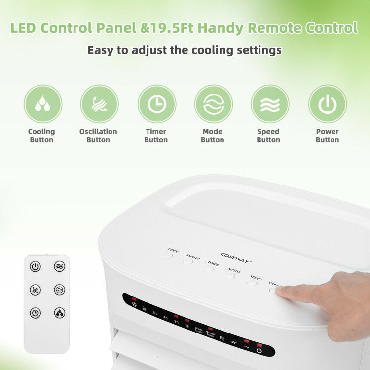Refroidisseur d'Air Évaporatif Portable | 4-en-1 avec Minuteur et Modes Ajustables
