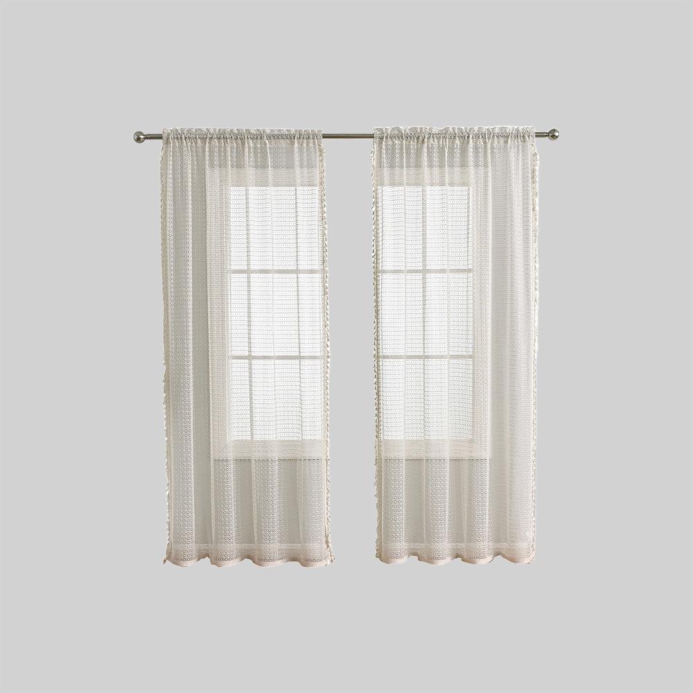 Rideaux en Voile Beige Doux | Élégance Lumineuse pour Espaces Sophistiqués