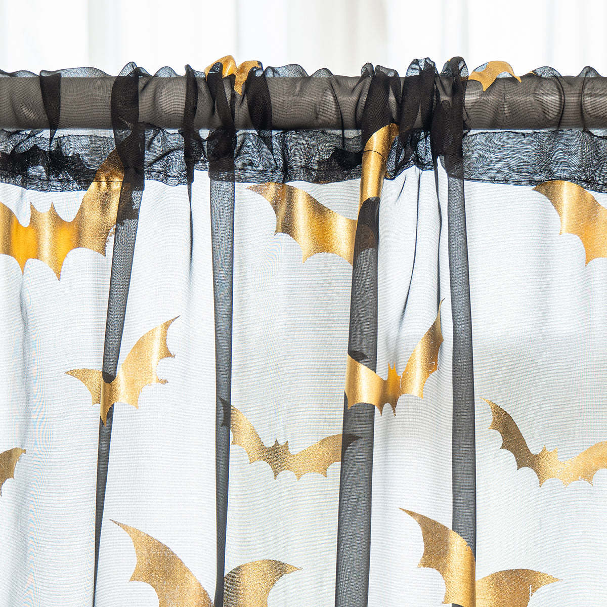 Rideaux Sheer au Motif de Chauve-Souris | Ambiance Mystique et Intimité Subtile
