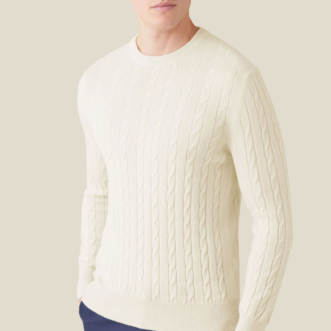 Pull en Maille Torsadée pour Hommes | Confort Douillet en Cachemire