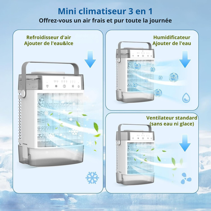Mini Climatiseur Portable 3-en-1 – Rafraîchissement Instantané et Confort au Quotidien | Helvia