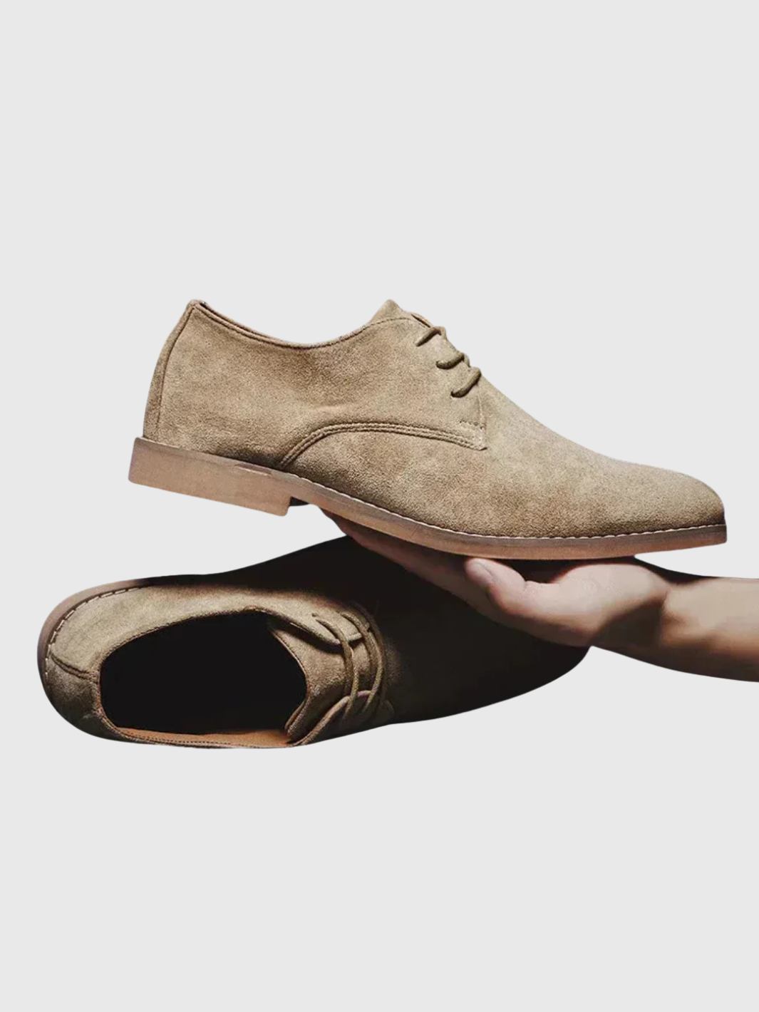 HELVIA - Chaussures homme type oxford en daim à lacets style classique habillé