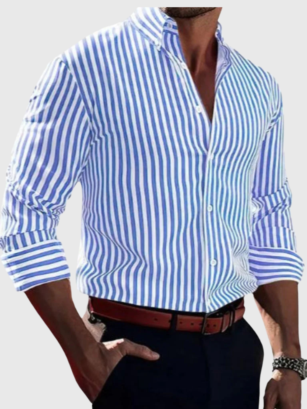 HELVIA | Chemise Pour Hommes Élégante à Rayures