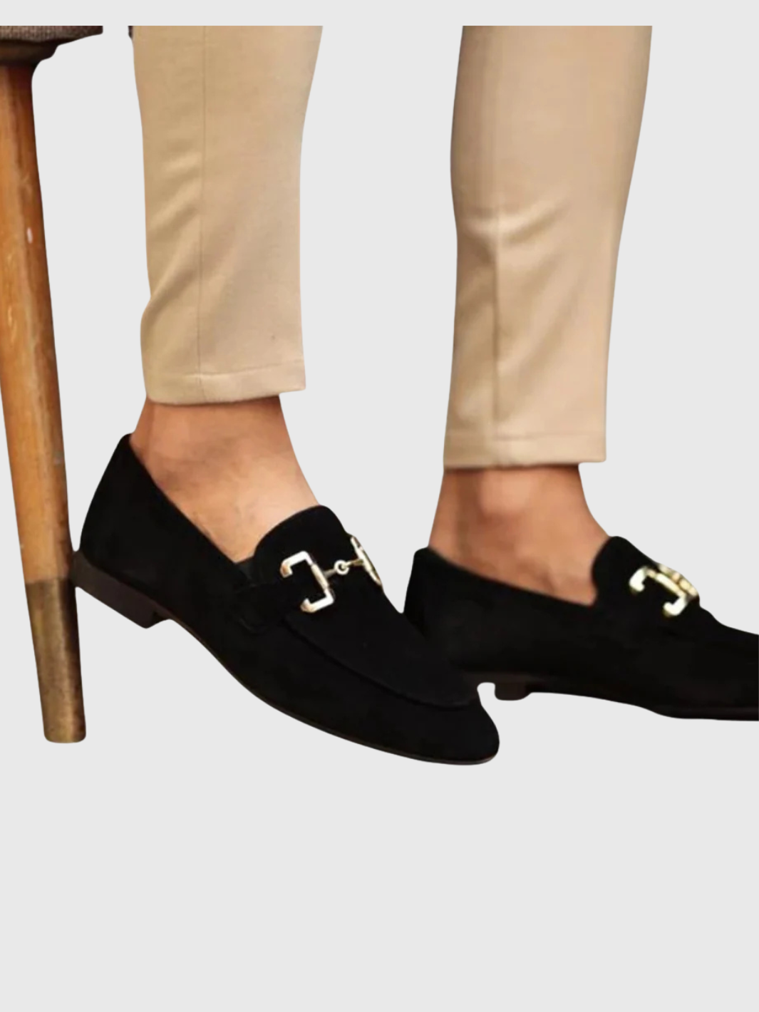 HELVIA - Mocassins homme en daim avec mors métallique chaussures à enfiler