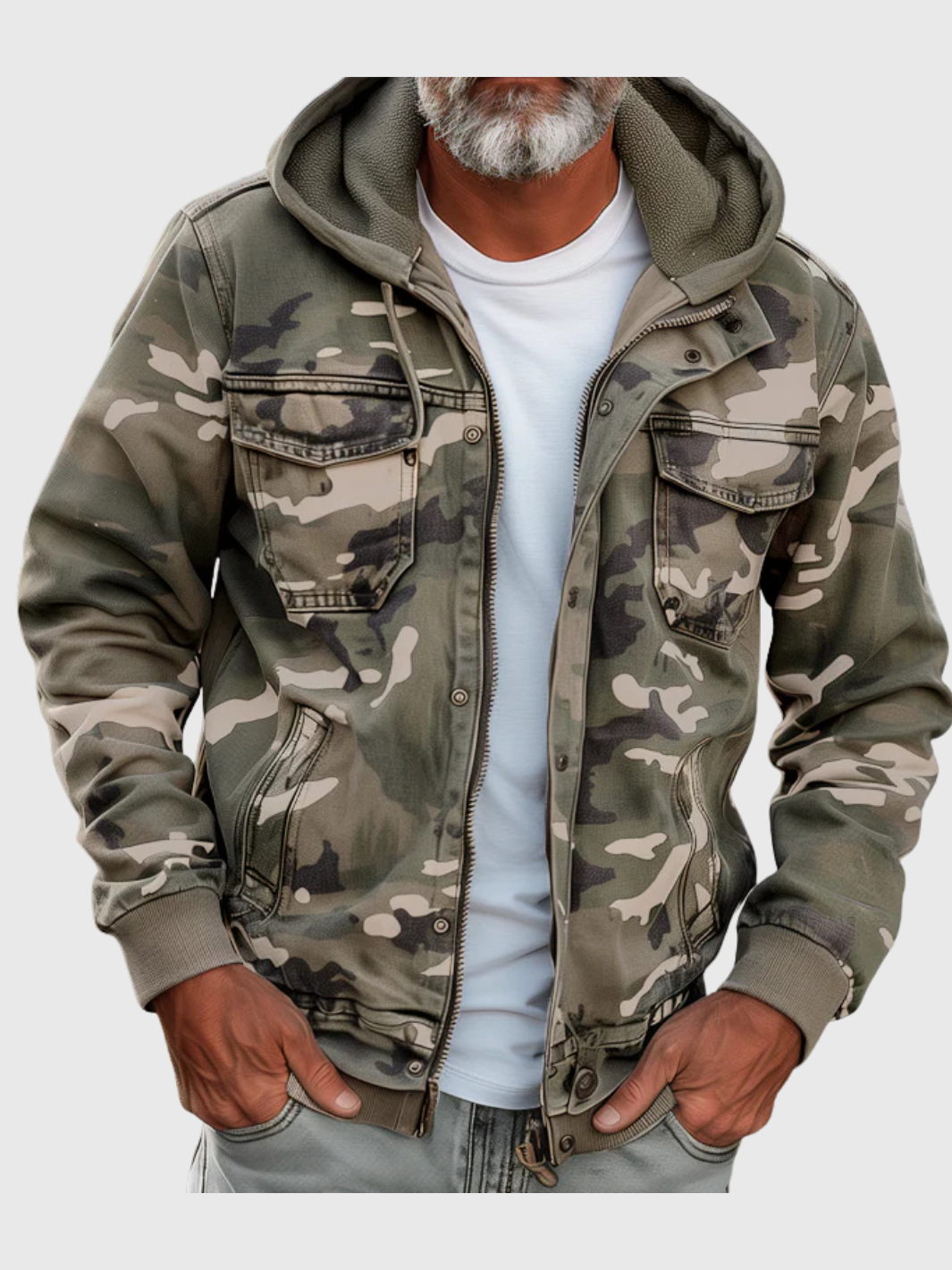HELVIA - Veste Cargo Camouflage Élégante