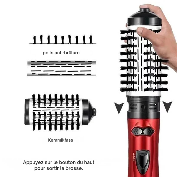 Asciugacapelli 3-in-1 Rotante – Volume, Ricci e Piega Professionale a Casa