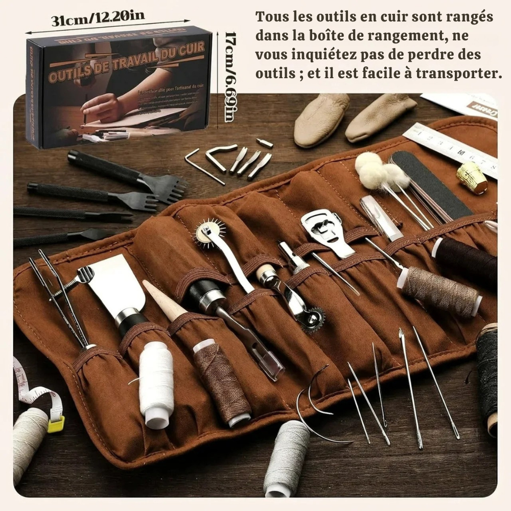 Kit d’outillage pour cuir 7-en-1 - créez et réparez à votre rythme