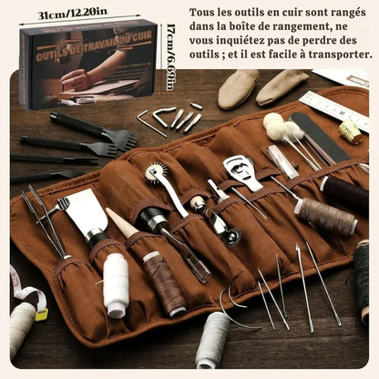 Kit d’outillage pour cuir 7-en-1 - créez et réparez à votre rythme