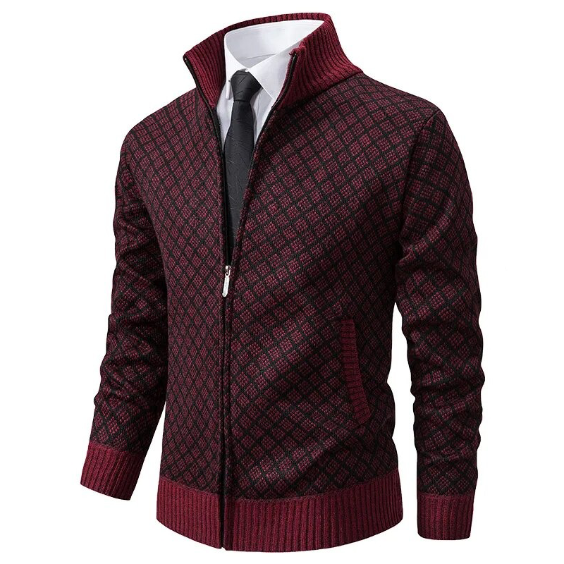 Pull Zippé Tendance et Confortable | Style Moderne avec Motif Géométrique