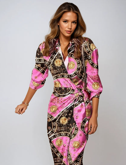 Robe Maxi Élégante Imprimé Abstrait | Style Chic et Confort Optimal