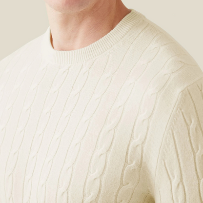 Pull en Maille Torsadée pour Hommes | Confort Douillet en Cachemire