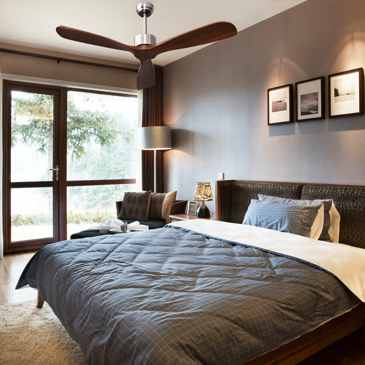 Ventilateur de Plafond Télécommandé | Design Élégant en Nickel Brossé de 52 Pouces