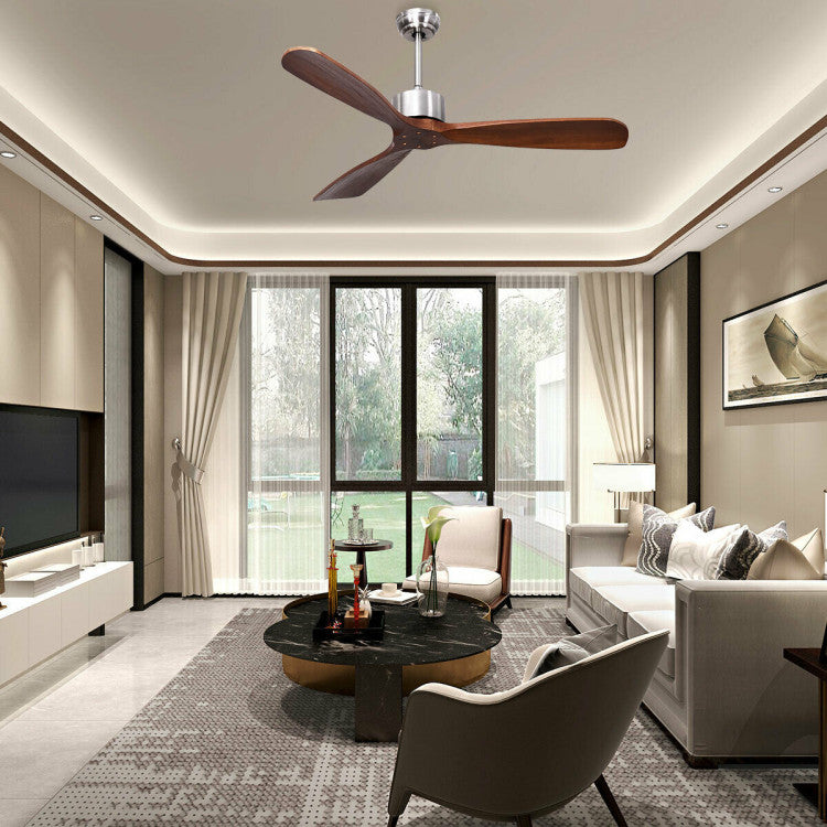 Ventilateur de Plafond Télécommandé | Design Élégant en Nickel Brossé de 52 Pouces