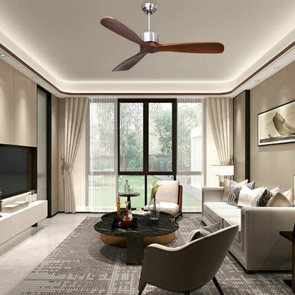 Ventilateur de Plafond Télécommandé | Design Élégant en Nickel Brossé de 52 Pouces