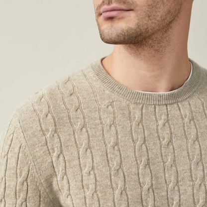 Pull en Maille Torsadée pour Hommes | Confort Douillet en Cachemire