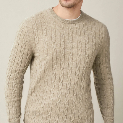 Pull en Maille Torsadée pour Hommes | Confort Douillet en Cachemire