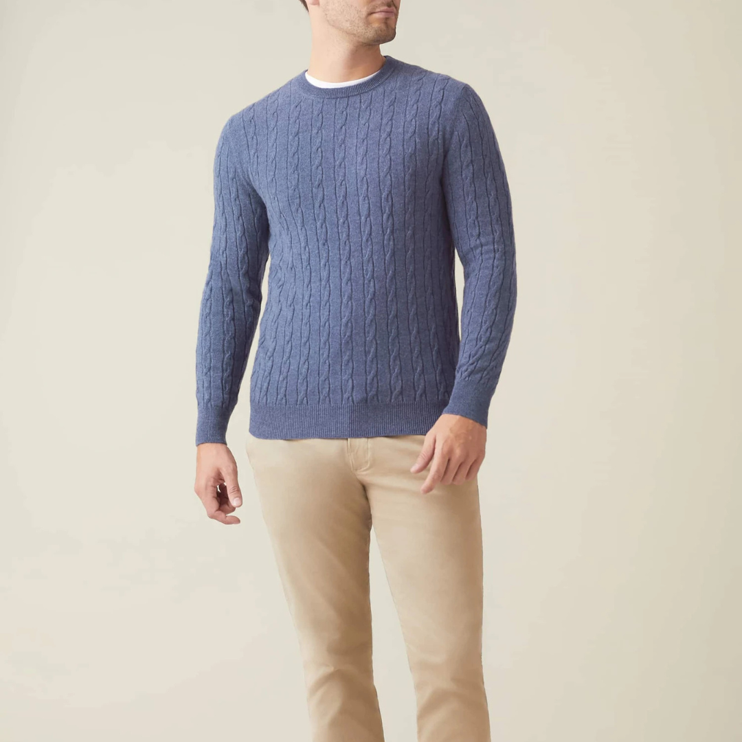 Pull en Maille Torsadée pour Hommes | Confort Douillet en Cachemire