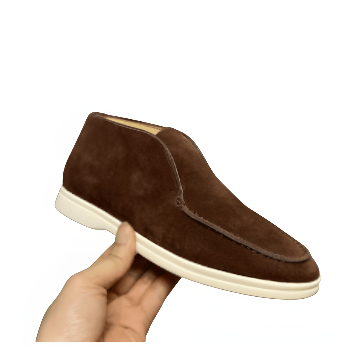 Mocassins homme en daim slip on style minimaliste casual