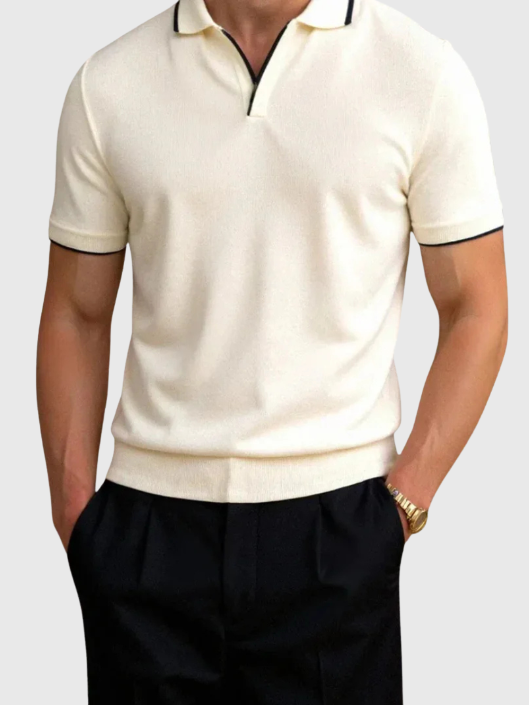 HELVIA - Polo Homme Classique – Finition Contrastée