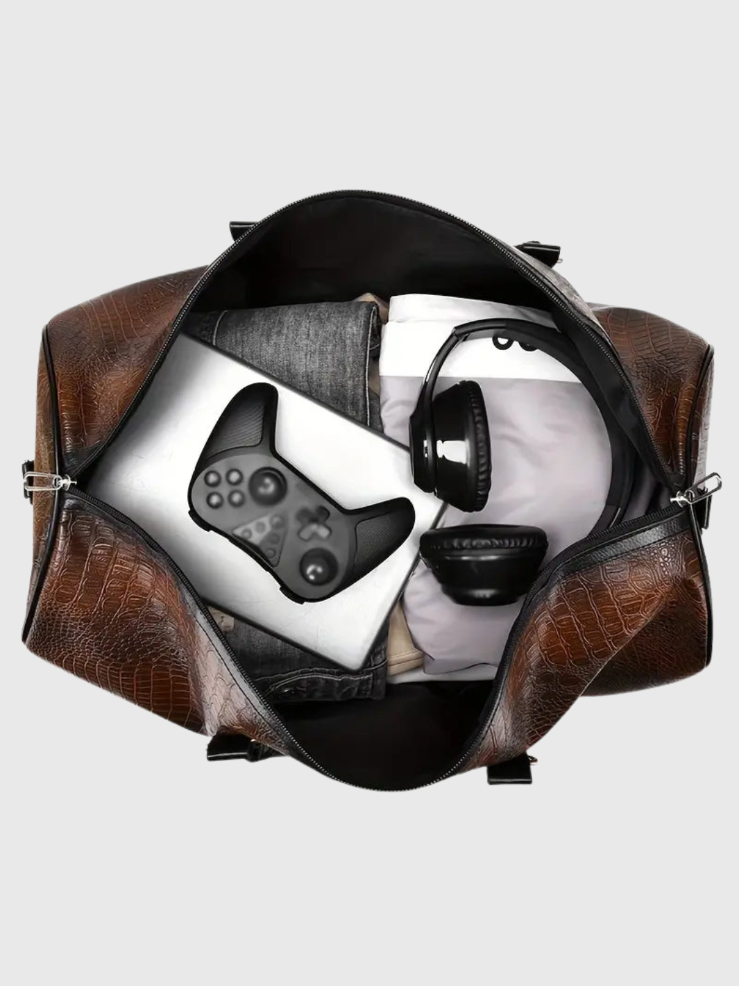 HELVIA - Sac de Voyage Vintage à Motif Crocodile