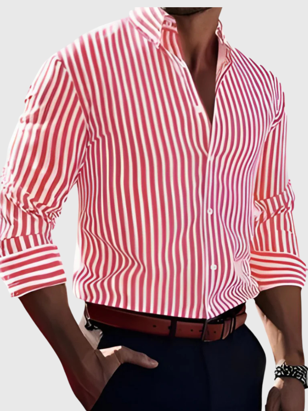 HELVIA | Chemise Pour Hommes Élégante à Rayures