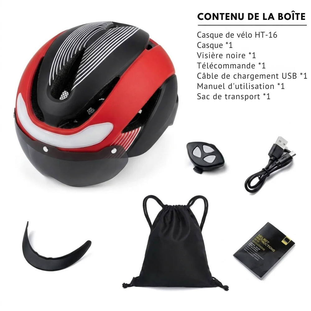 Casque vélo LED PC/EPS 57–62 cm - signalez mieux vos virages