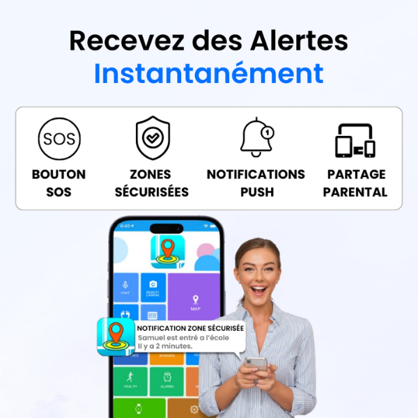 Helvia – Traceur GPS Enfant Sans Abonnement, Compatible Android & iOS