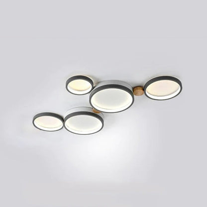 Plafonnier Élégant Blanc et Gris | Design Moderne et Illumination Uniforme