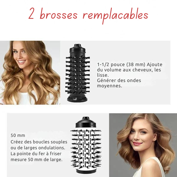 Asciugacapelli 3-in-1 Rotante – Volume, Ricci e Piega Professionale a Casa