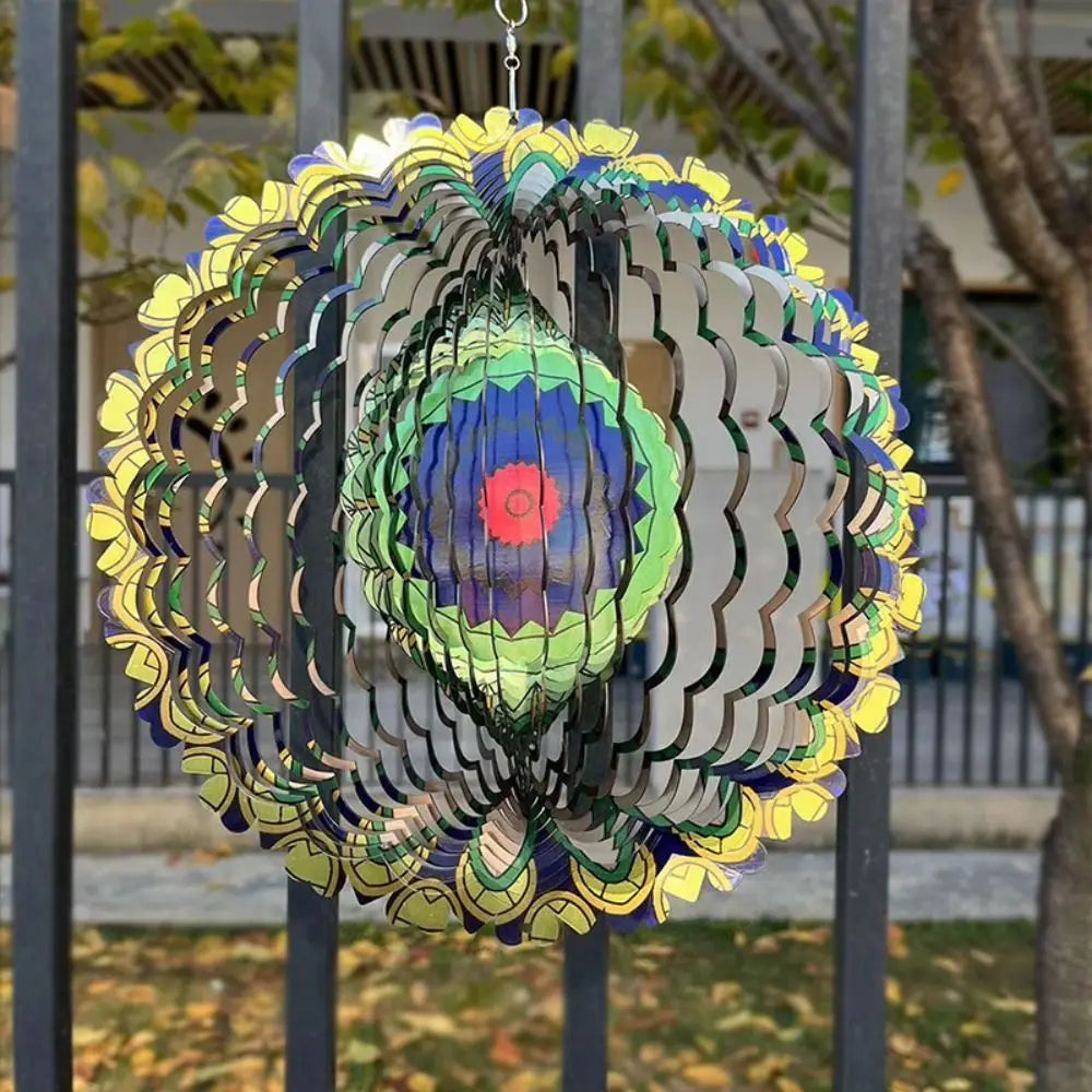 Windgong 3D pour Jardin | Décor Résistant aux Intempéries et Apaisant