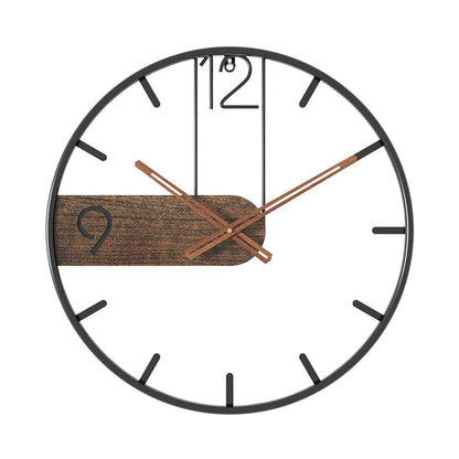 Horloge Murale en Acier et Noyer | Élégance Industrielle et Charme Intemporel