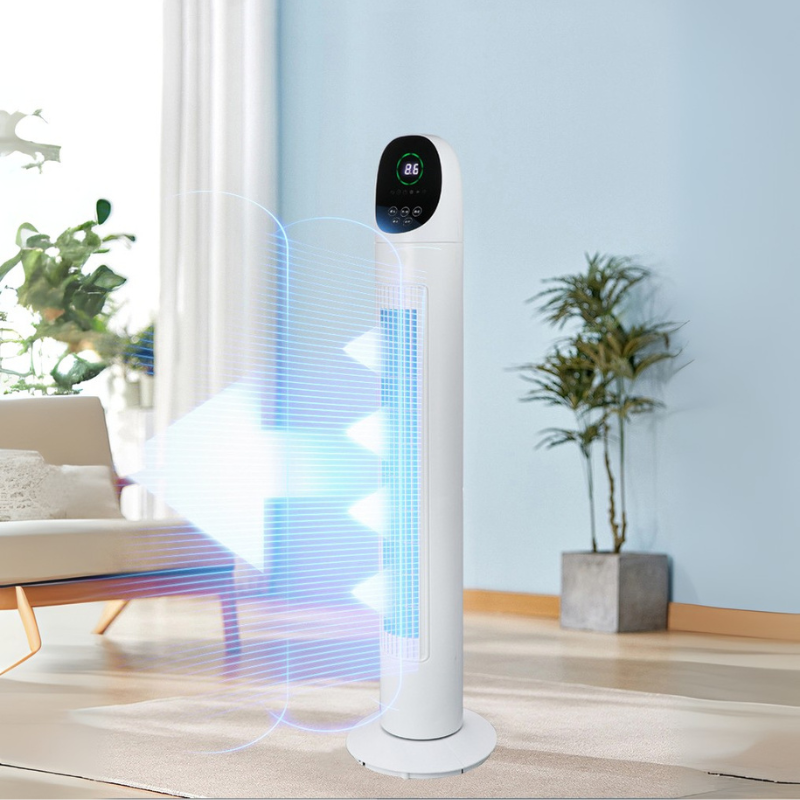 Ventilateur Tour Oscillant Silencieux | Design Épuré avec Télécommande et 80° d'Oscillation