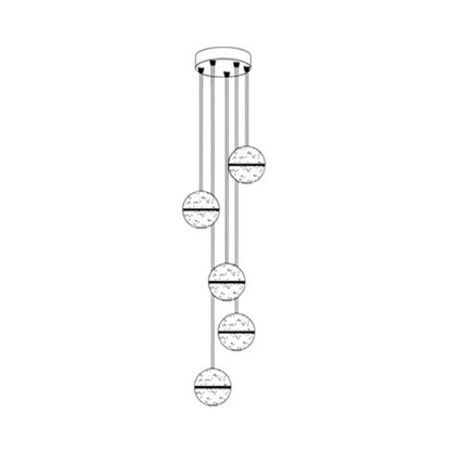 Luminaire Suspendu en Cristal | Éclairage Élégant et Réglable