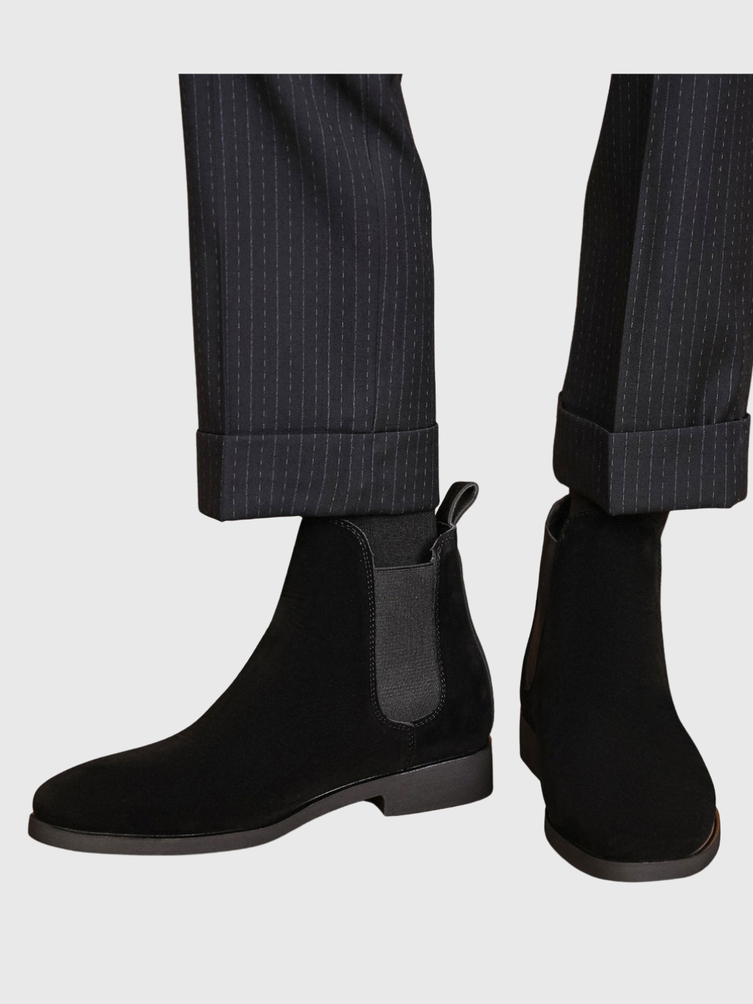 Helvia - Bottines Chelsea rétro en daim pour hommes de style britannique