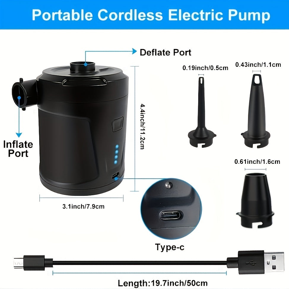 Pompe à Air Électrique Portable | Rechargeable et Légère pour Activités Extérieures