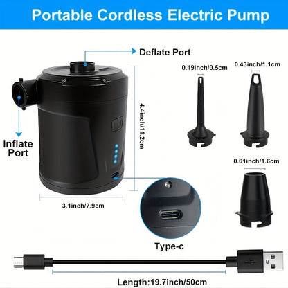 Pompe à Air Électrique Portable | Rechargeable et Légère pour Activités Extérieures