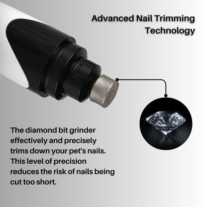 Meuleuse à Ongles Silencieuse pour Animaux | Vitesse Ajustable et Meule en Diamant